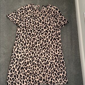 Leopard Print Short Sleeve Dress